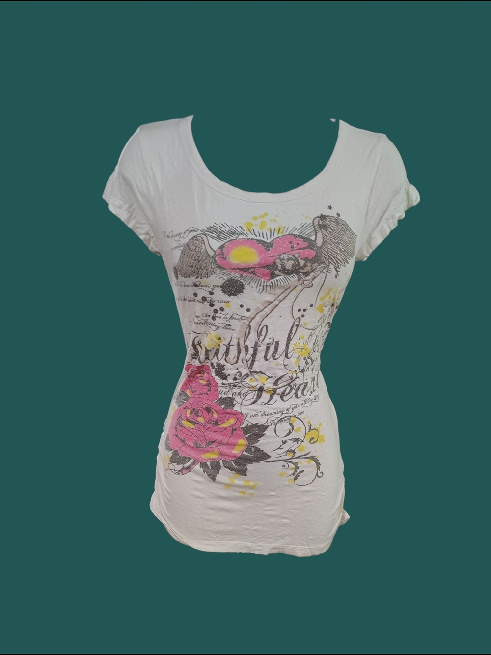 Y2K Euro XS Indie McBling Grunge Graphic Tee Vintage Euro Pool Girl
